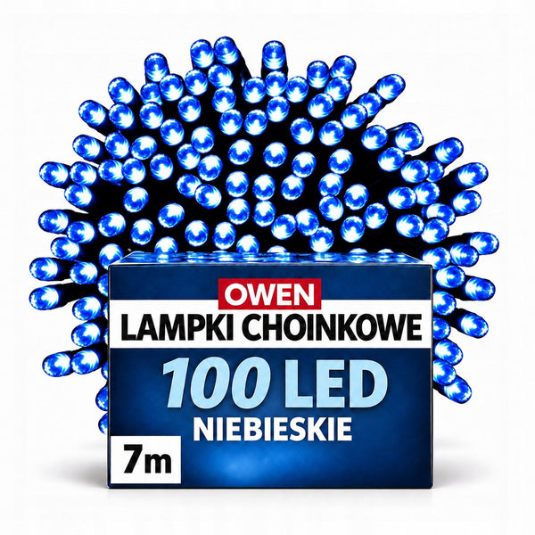 Lampki choinkowe 100 LED, 7 m, niebieskie