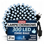 Lampki choinkowe 300 LED, 21 m, zimna biel