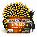Lampki choinkowe 300 LED, 21 m, ciepła biel
