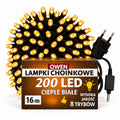 Lampki choinkowe 200 LED, 16 m, ciepła biel