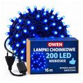 Lampki choinkowe 200 LED, 16 m, niebieskie