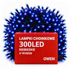Lampki choinkowe 300 LED, 21 m, niebieskie