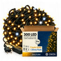 Lampki zewnętrzne 300 LED z efektem flash, 21 m, ciepła biel