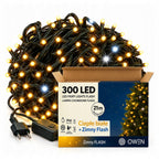 Lampki zewnętrzne 300 LED z efektem flash, 21 m, ciepła biel
