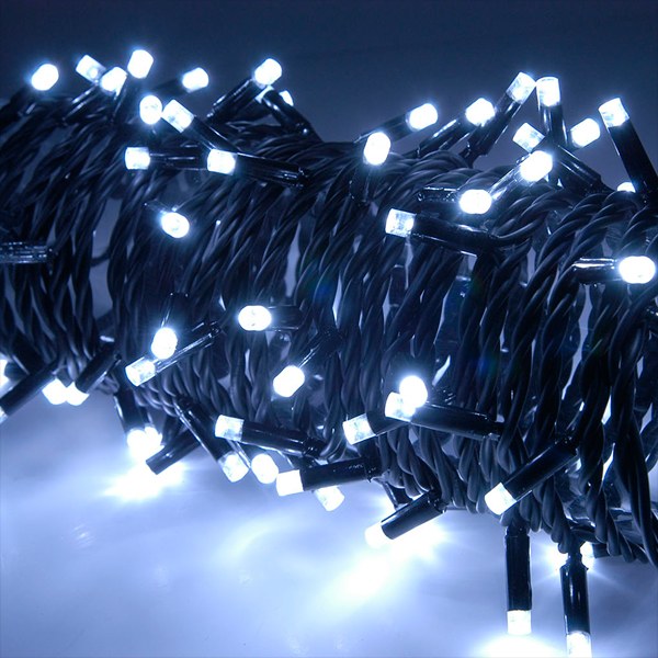 Lampki zewnętrzne 300 LED z efektem flash, 21 m, zimna biel, zdjęcie 2
