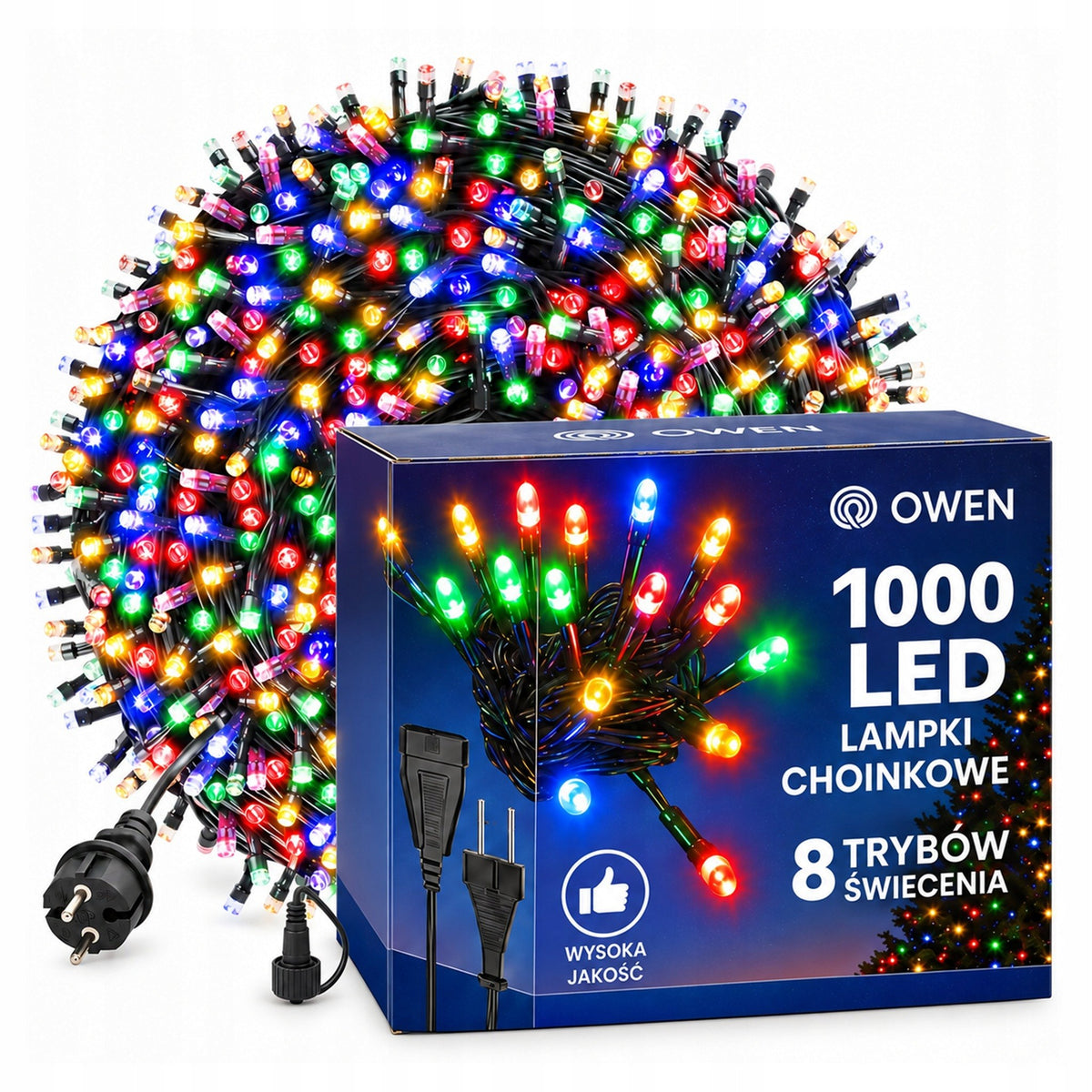 Lampki zewnętrzne 1000 LED z efektem flash, 70 m, multikolor