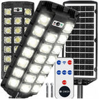 Lampa solarna uliczna LED 2200 W z pilotem i słupem