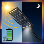 Lampa solarna uliczna LED 2200 W z pilotem i słupem