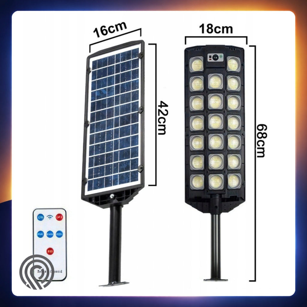 Lampa solarna uliczna LED 2200 W z pilotem i słupem