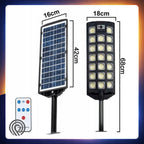 Lampa solarna uliczna LED 2200 W z pilotem i słupem
