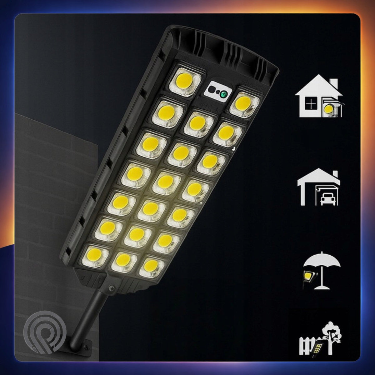 Lampa solarna uliczna LED 2200 W z pilotem i słupem