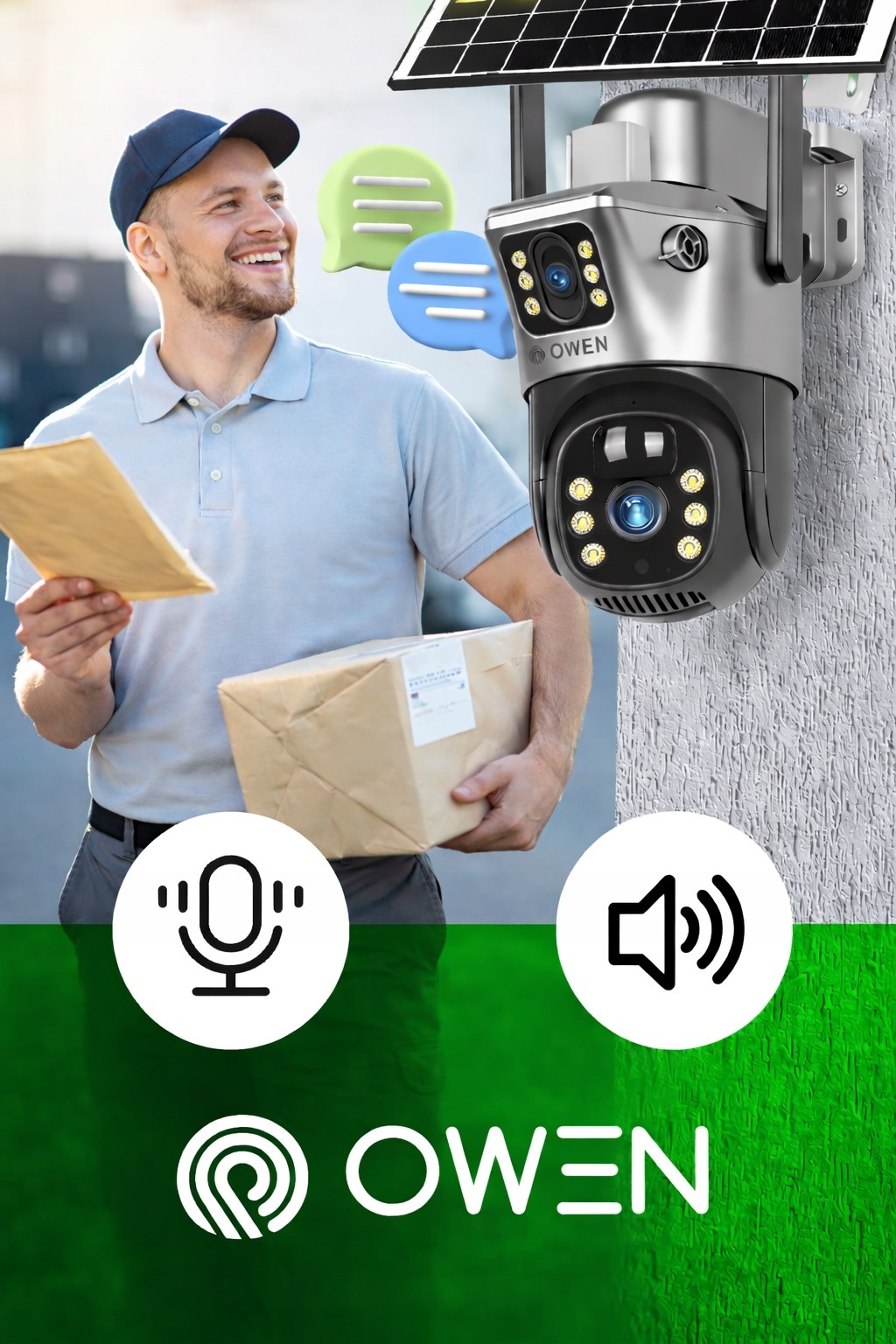 Kamera solarna WiFi z dwoma obiektywami 8 MP