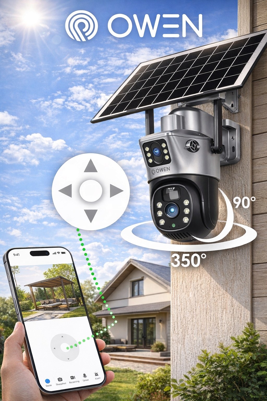 Kamera solarna WiFi z dwoma obiektywami 8 MP