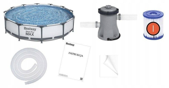 Basen stelażowy Bestway Steel Pro Max 366 × 76 cm, zestaw 7w1 z pompą, zdjęcie 9
