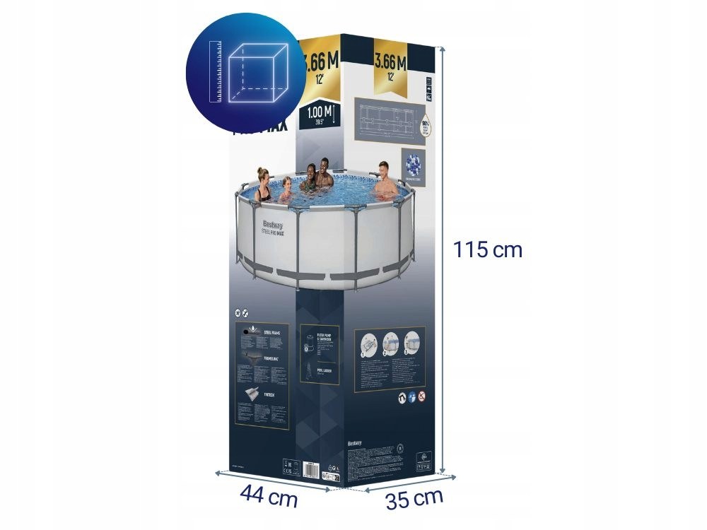 Basen stelażowy Bestway Steel Pro Max 366 × 100 cm, zestaw 11w1 z drabinką i pompą, zdjęcie 5