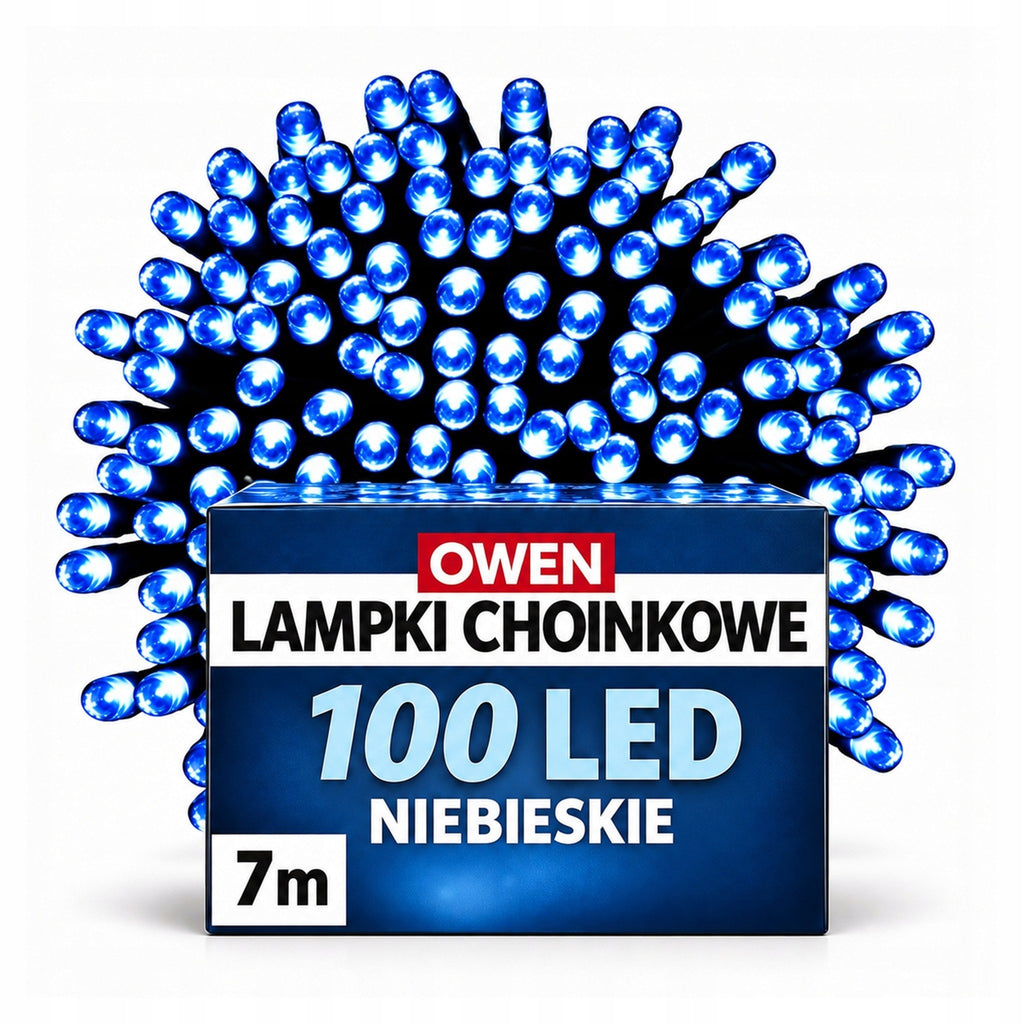 Lampki choinkowe 100 LED, 7 m, niebieskie