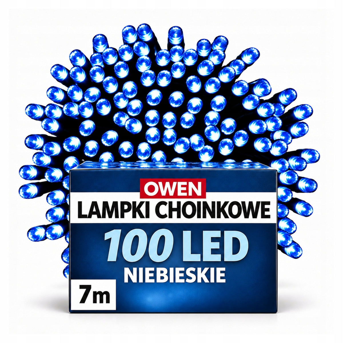Lampki choinkowe 100 LED, 7 m, niebieskie