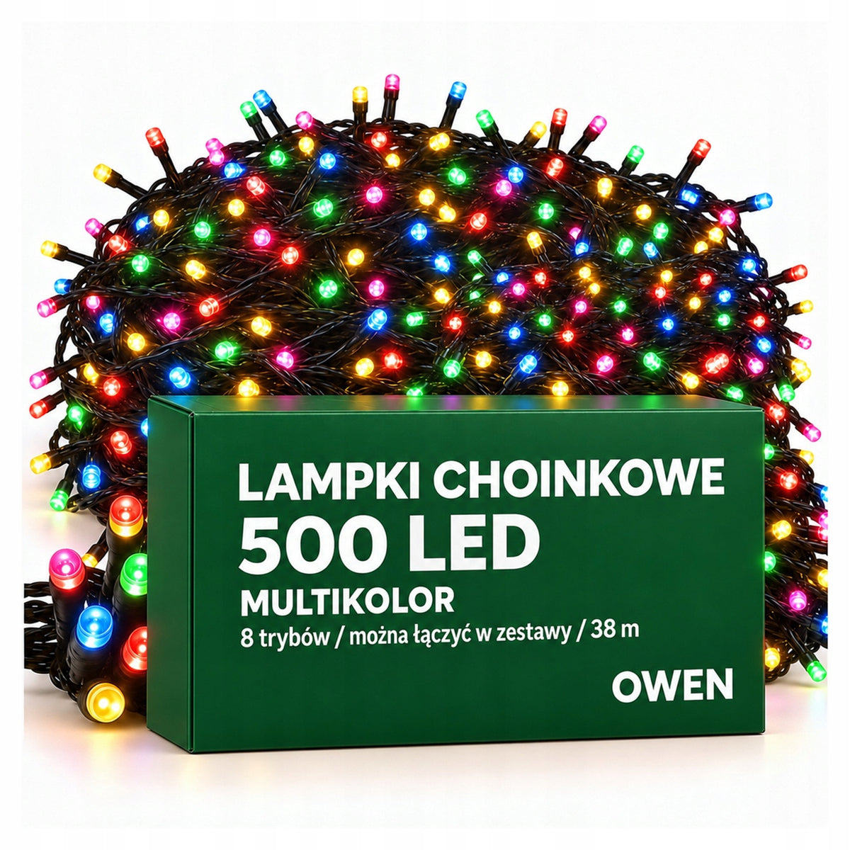 Lampki choinkowe 500 LED, 38 m, multikolor