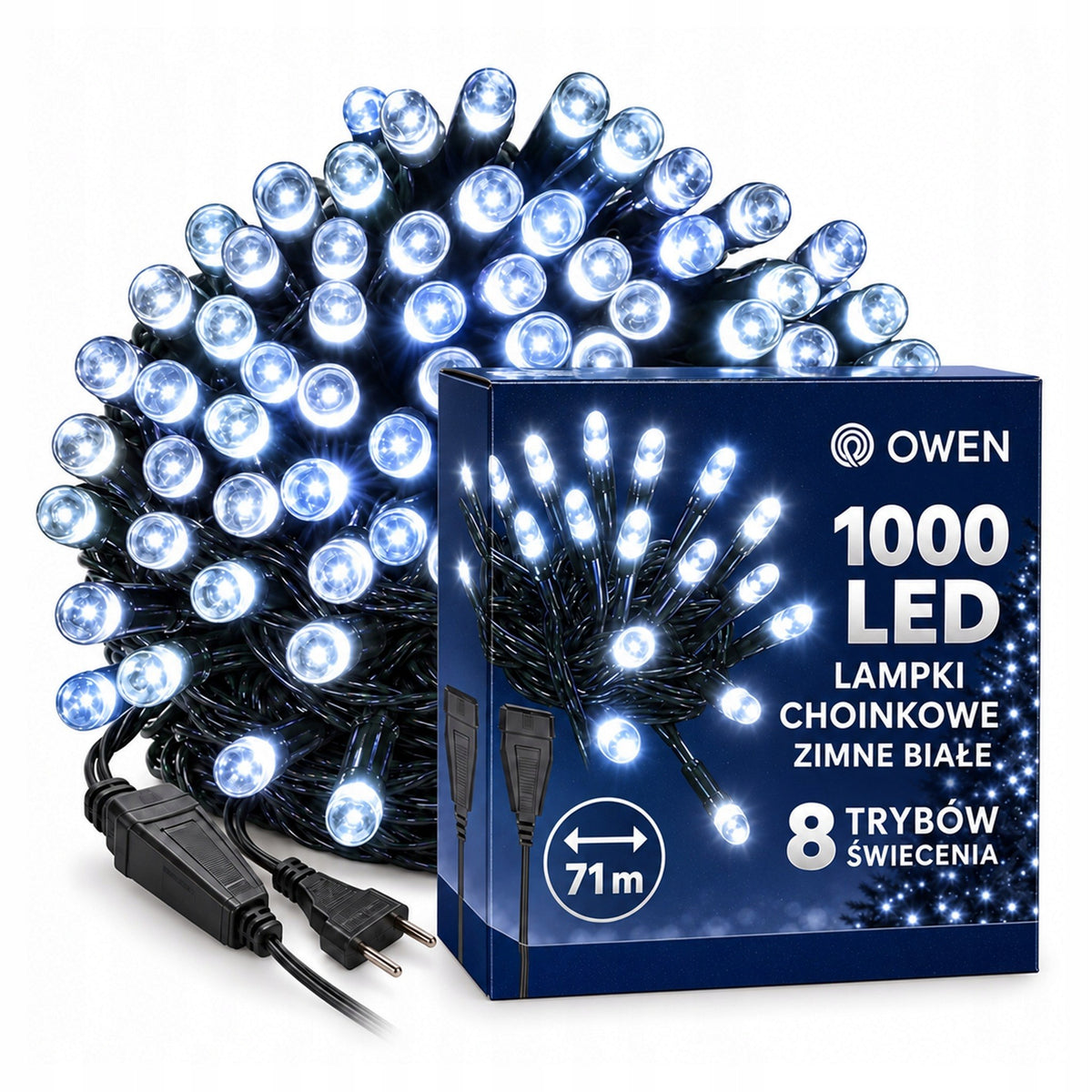 Lampki choinkowe 1000 LED, 71 m, zimna biel