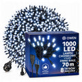 Lampki zewnętrzne 1000 LED z efektem flash, 70 m, zimna biel
