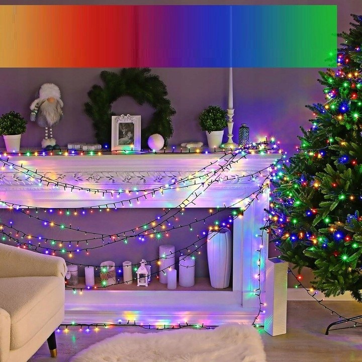 Lampki zewnętrzne 300 LED z efektem flash, 21 m, multikolor, zdjęcie 2