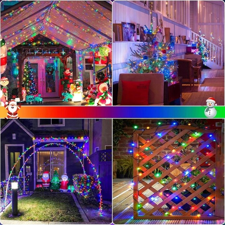 Lampki zewnętrzne 300 LED z efektem flash, 21 m, multikolor, zdjęcie 4