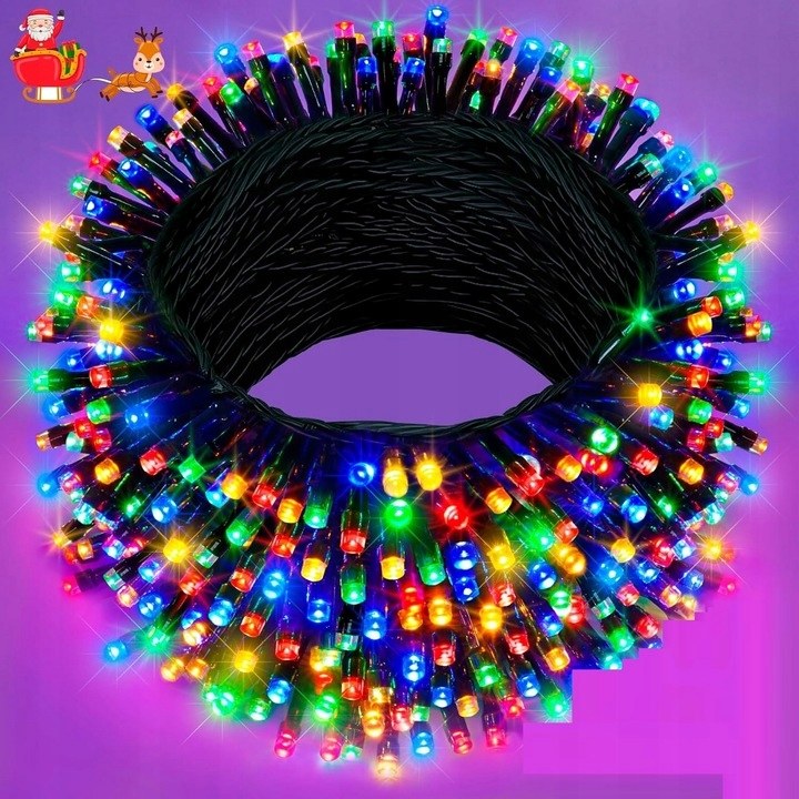 Lampki zewnętrzne 300 LED z efektem flash, 21 m, multikolor, zdjęcie 6