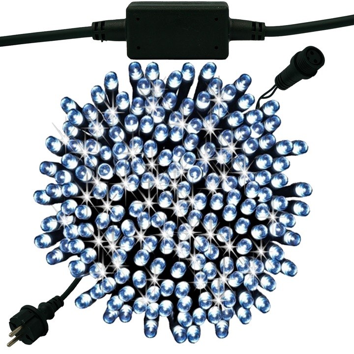 Lampki zewnętrzne 200 LED z efektem flash, 16 m, zimna biel, zdjęcie 9