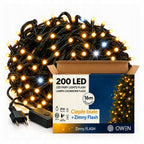 Lampki zewnętrzne 200 LED z efektem flash, 16 m, ciepła biel