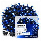 Lampki zewnętrzne 200 LED z efektem flash, 16 m, niebieskie