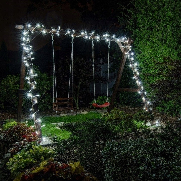 Lampki zewnętrzne 100 LED z efektem flash, 8 m, zimna biel, zdjęcie 7