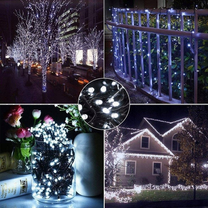 Lampki zewnętrzne 100 LED z efektem flash, 8 m, zimna biel, zdjęcie 9