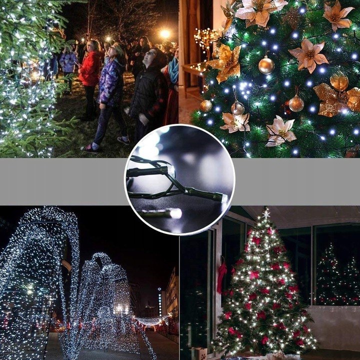 Lampki zewnętrzne 100 LED z efektem flash, 8 m, zimna biel, zdjęcie 10
