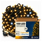 Lampki zewnętrzne 100 LED z efektem flash, 8 m, ciepła biel