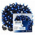 Lampki zewnętrzne 100 LED z efektem flash, 8 m, niebieskie