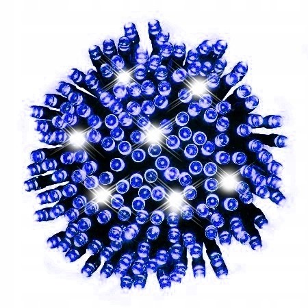 Lampki zewnętrzne 100 LED z efektem flash, 8 m, niebieskie, zdjęcie 2