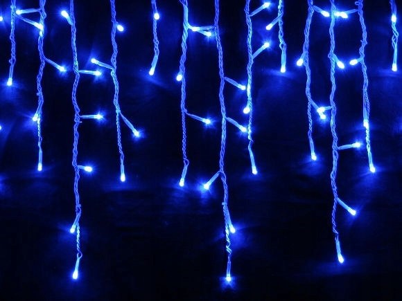 Sople LED 500 lampek, 25 m, niebieskie z efektem flash, zdjęcie 5