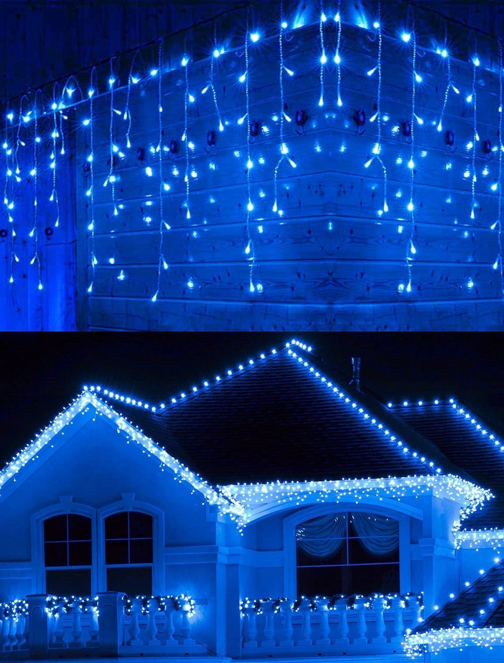 Sople LED 500 lampek, 25 m, niebieskie z efektem flash, zdjęcie 9