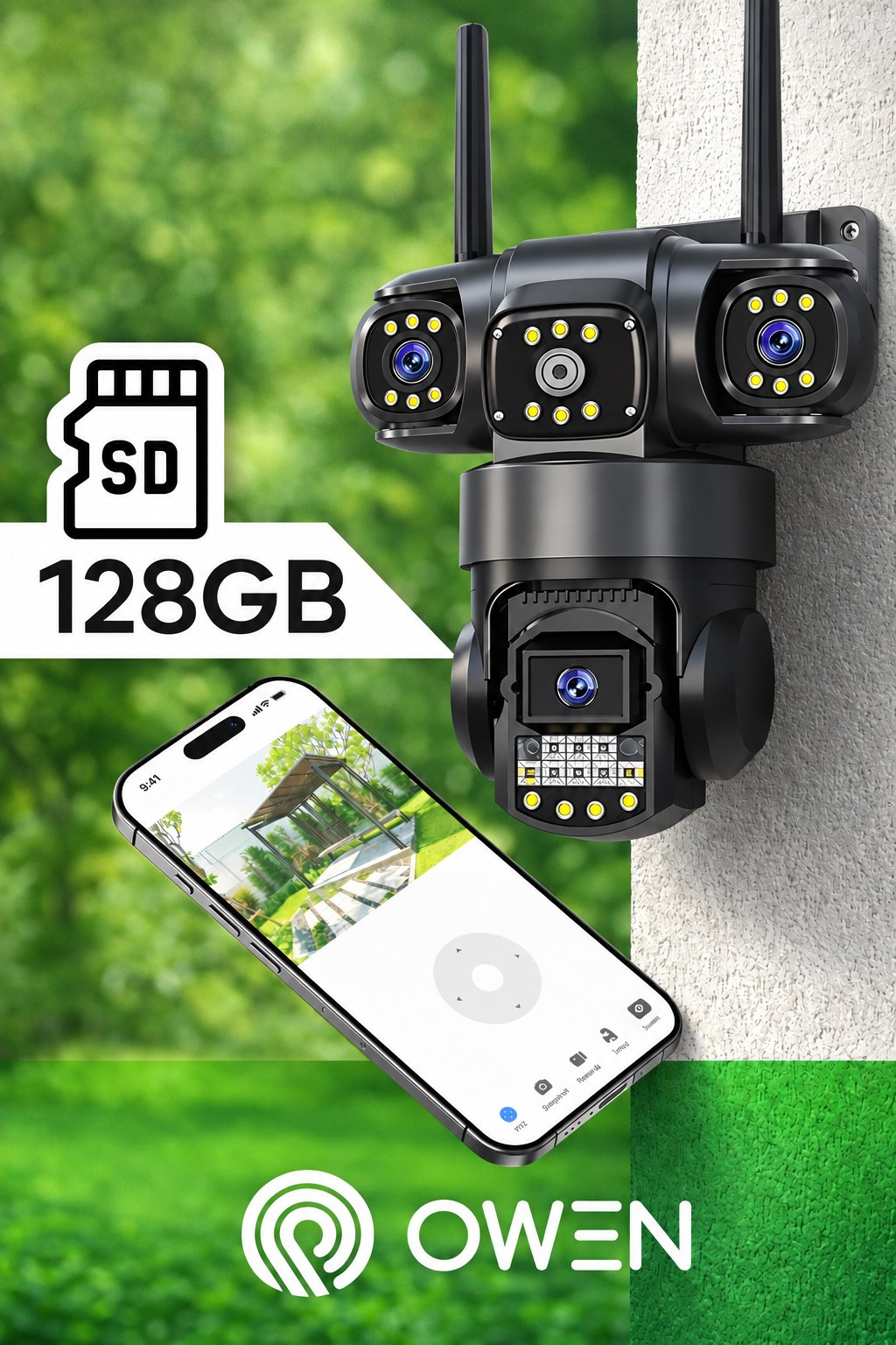 Kamera 4G LTE na kartę SIM, trzy obiektywy 3 × 4 MP, obrotowa, zdjęcie 6