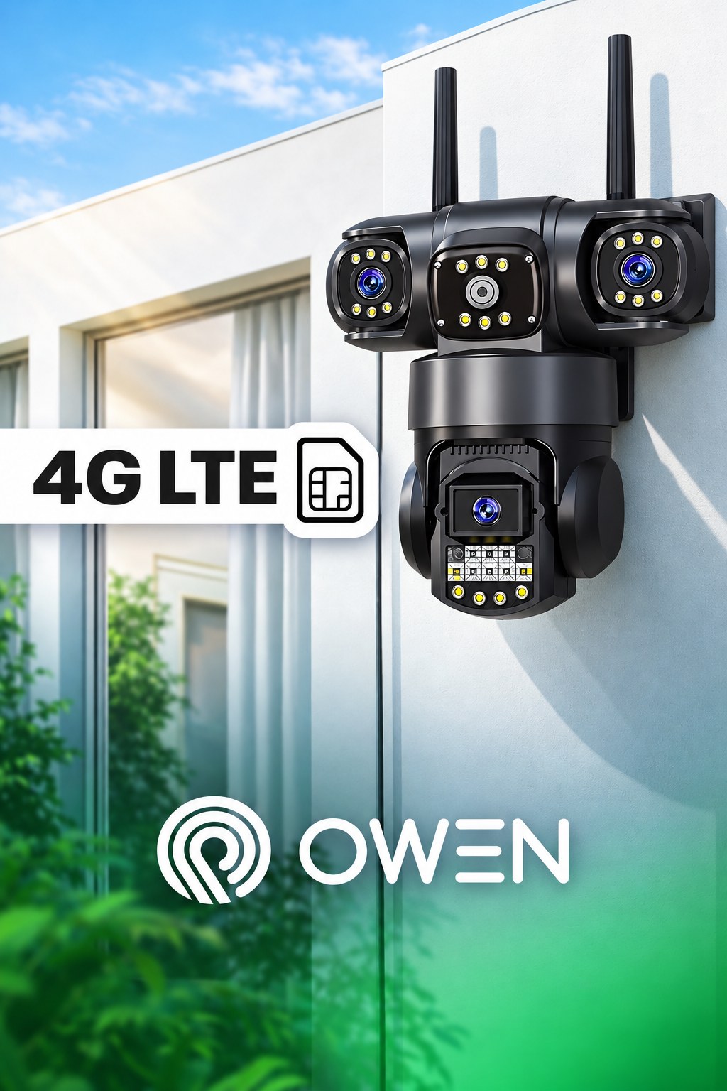 Kamera 4G LTE na kartę SIM, trzy obiektywy 3 × 4 MP, obrotowa, zdjęcie 7