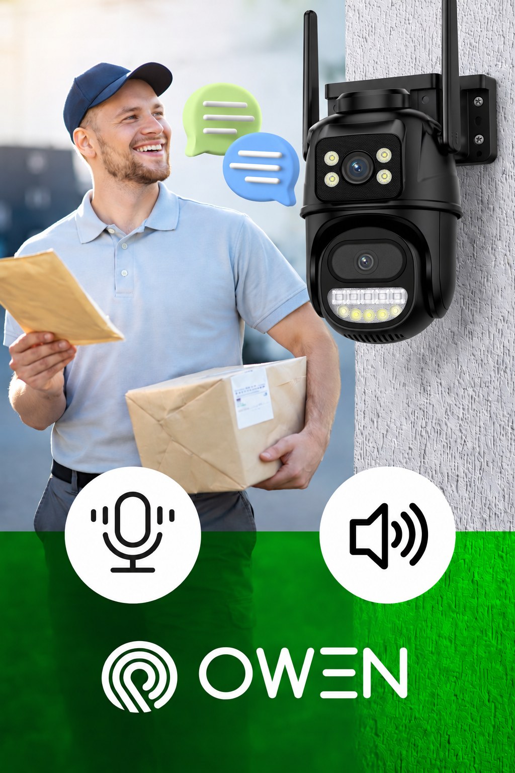 Kamera WiFi zewnętrzna obrotowa, dwa obiektywy 2 × 4 MP, zdjęcie 2