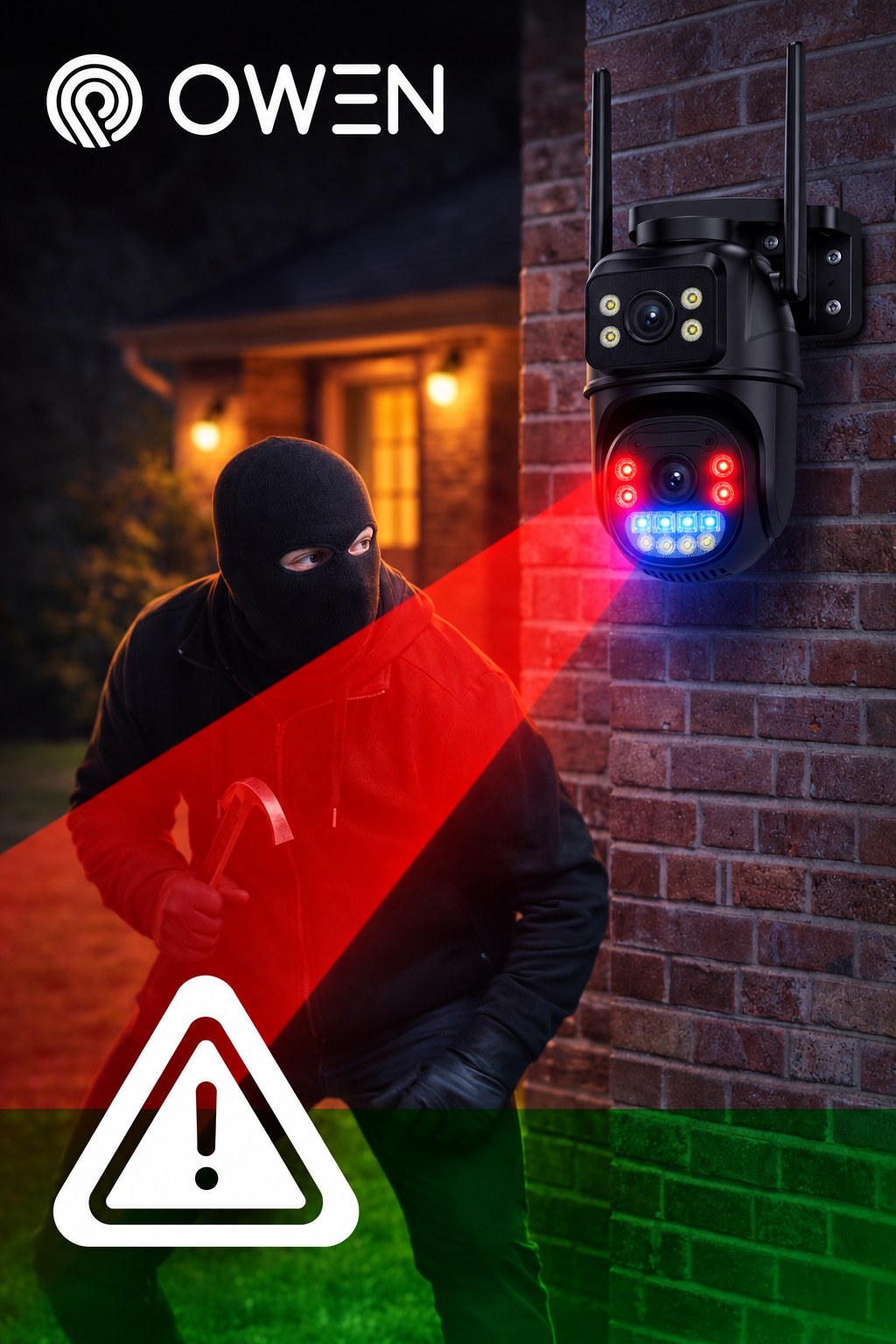 Kamera WiFi zewnętrzna obrotowa, dwa obiektywy 2 × 4 MP, zdjęcie 4