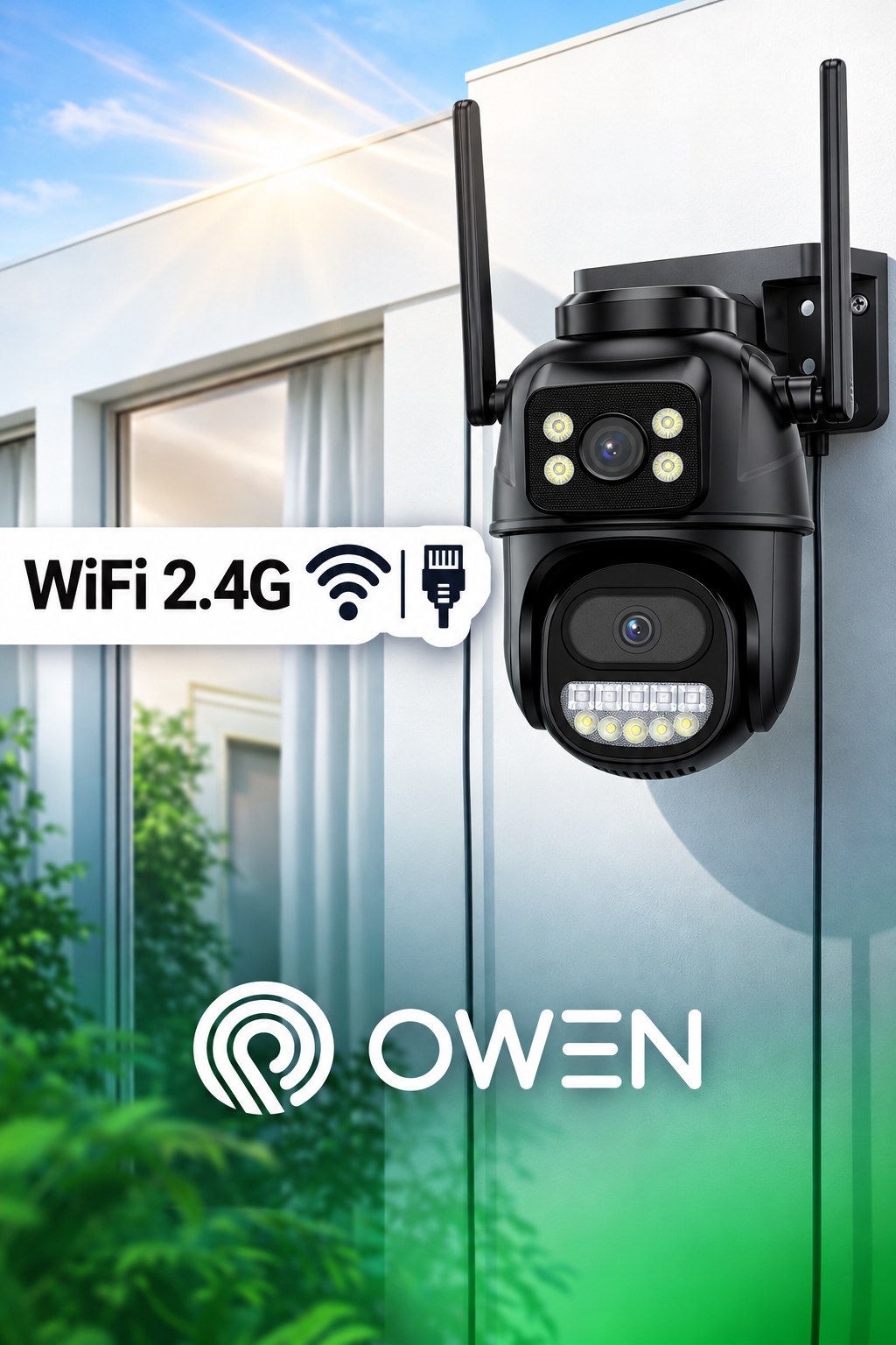 Kamera WiFi zewnętrzna obrotowa, dwa obiektywy 2 × 4 MP, zdjęcie 7