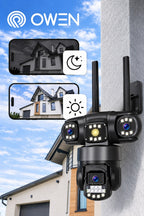 Kamera WiFi zewnętrzna, trzy obiektywy 3 × 4 MP, obrotowa, zdjęcie 3