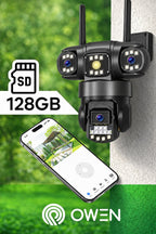 Kamera WiFi zewnętrzna, trzy obiektywy 3 × 4 MP, obrotowa, zdjęcie 6