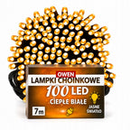 Lampki choinkowe 100 LED, 7 m, ciepła biel