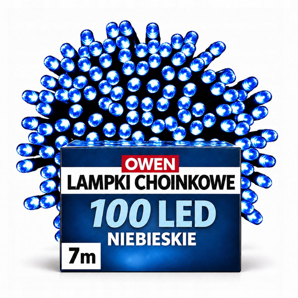 Lampki choinkowe 100 LED, 7 m, niebieskie