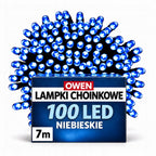 Lampki choinkowe 100 LED, 7 m, niebieskie