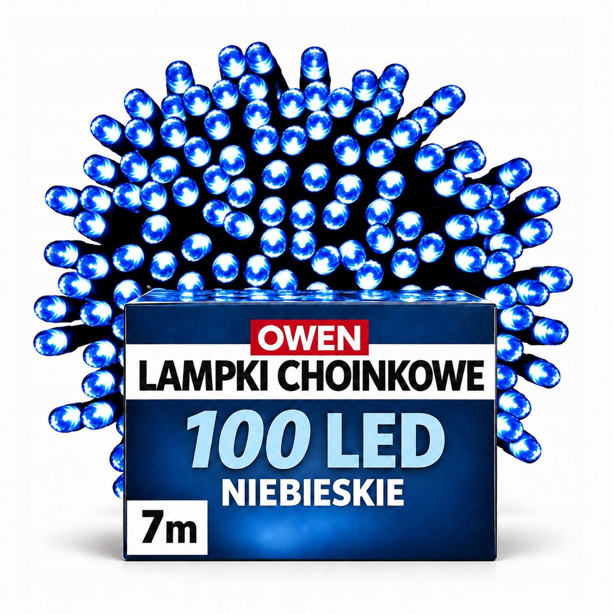 Lampki choinkowe 100 LED, 7 m, niebieskie
