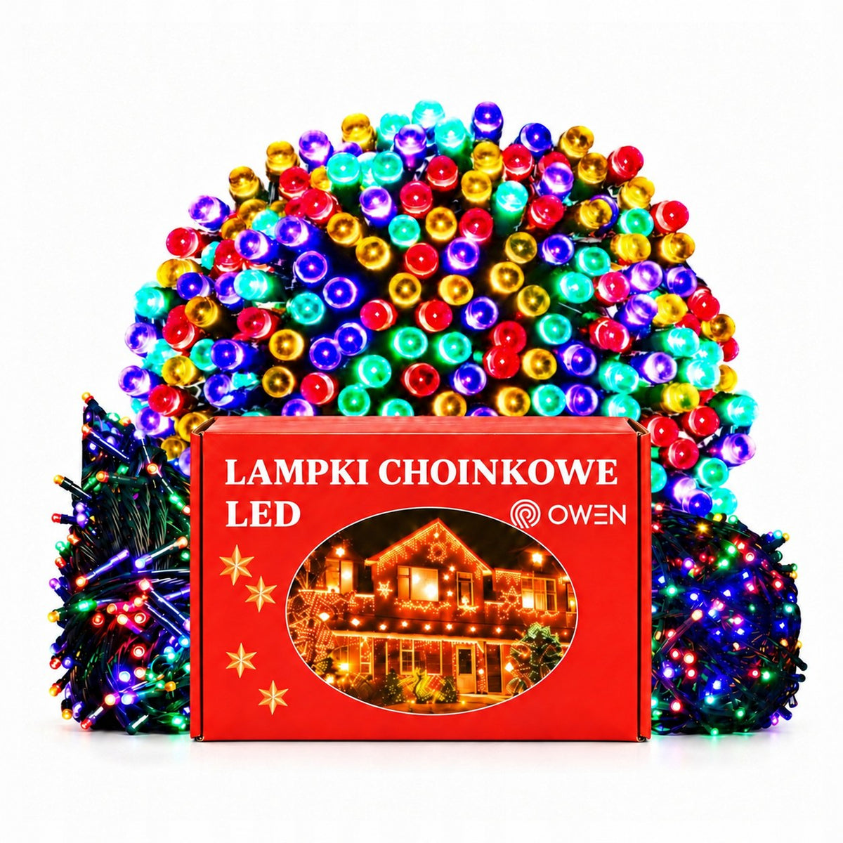 Lampki choinkowe 200 LED, 16 m, multikolor z łącznikiem